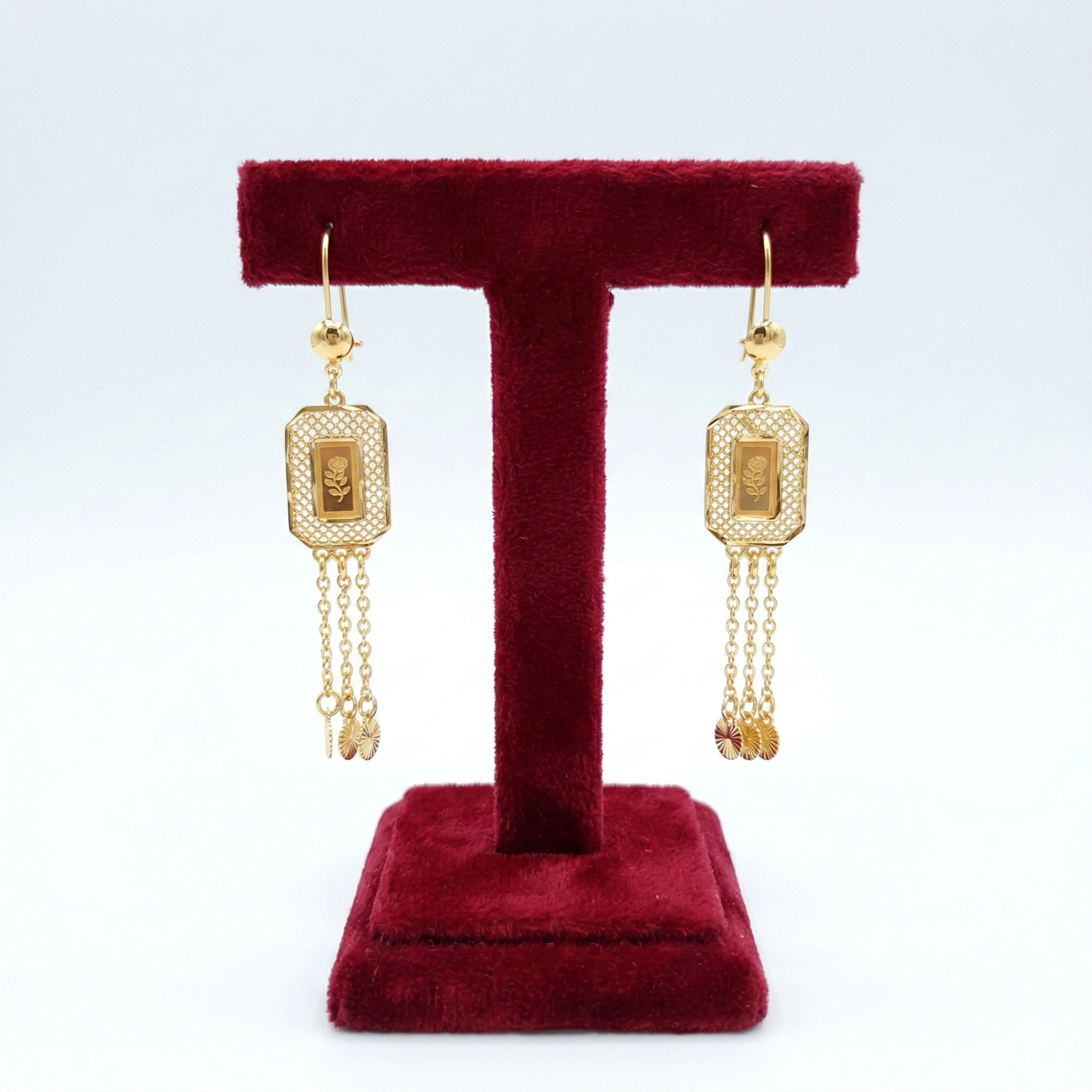 Vintage Khaleeji Rose Tassel Earrings