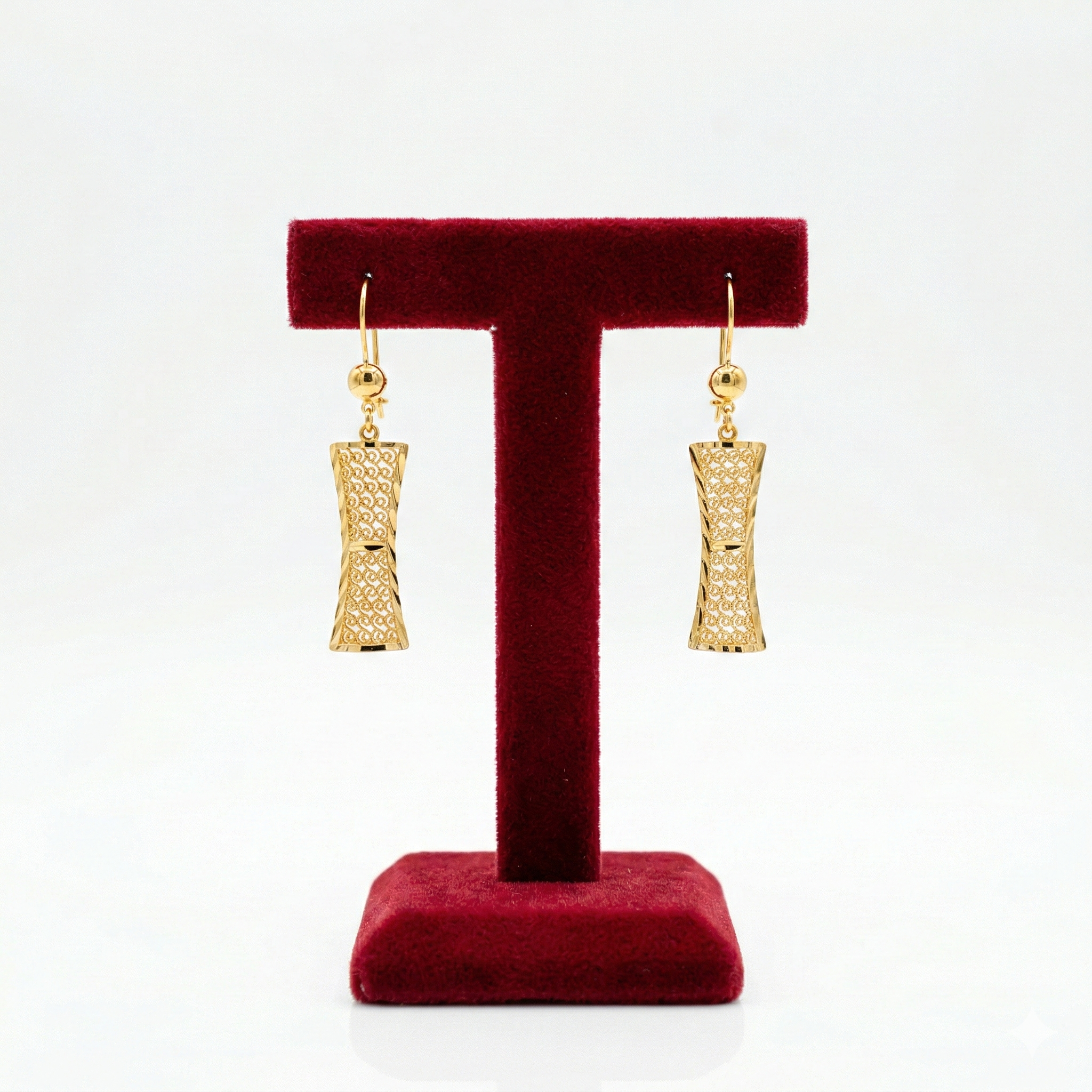Rectangular Filigree Scroll Earrings