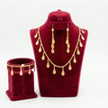 Golden Teardrop Charm 3-Piece Jewelry Set