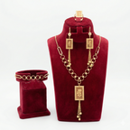 Royal Rectangular Rose 4-Piece Jewelry Set