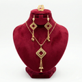 Geometric Open-Rhombus Tassel 3-Piece Set