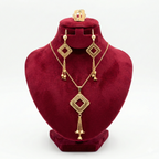 Geometric Open-Rhombus Tassel 3-Piece Set