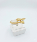 Elegant Twisted Cable Gold-Tone Cuff Bracelet