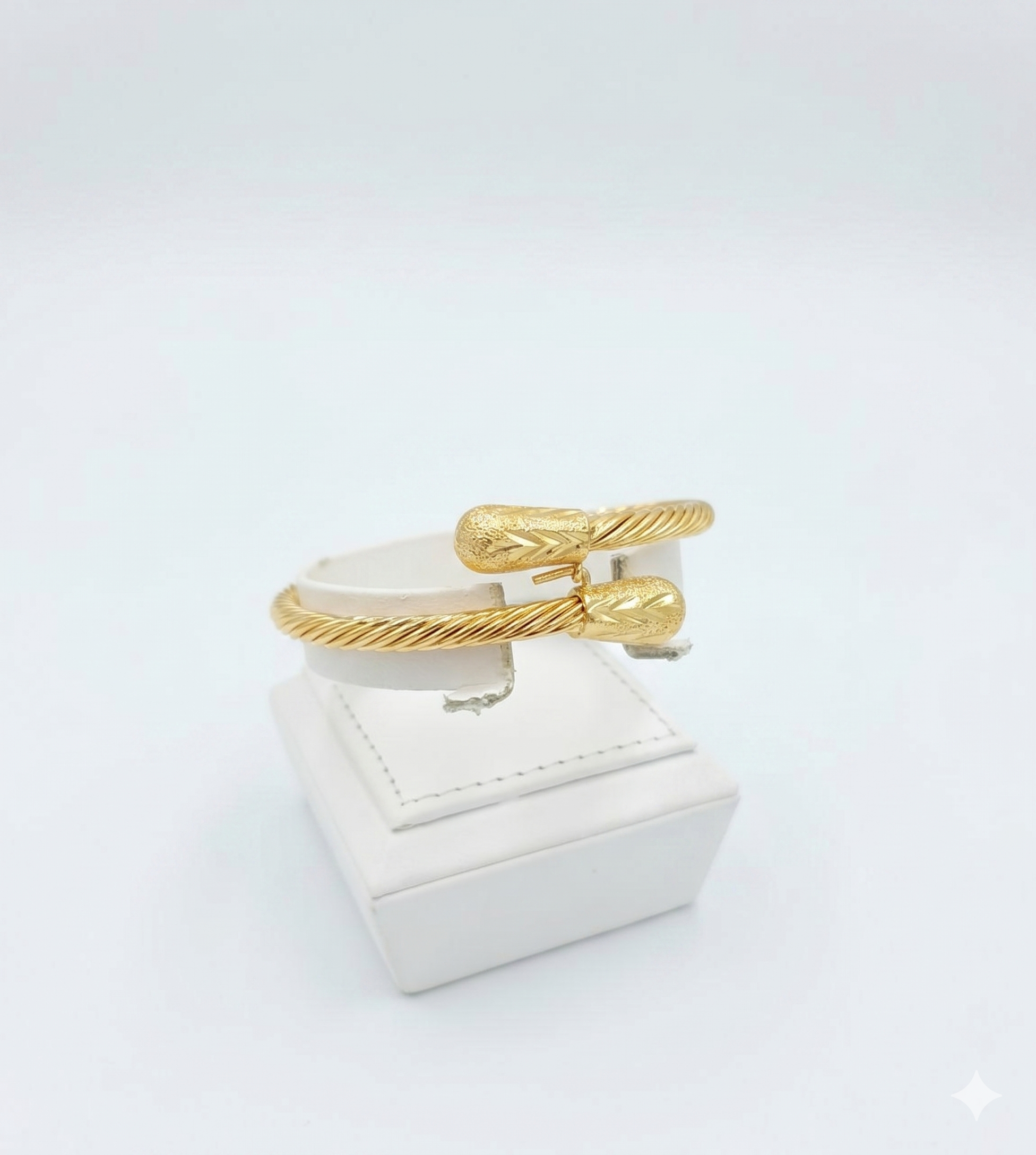 Elegant Twisted Cable Gold-Tone Cuff Bracelet