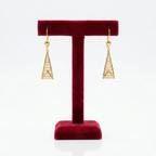 Geometric Filigree Triangle Drop Earrings