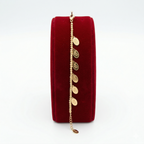 Playful Beaded Floral Charm Gold-Tone Bracelet