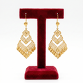 Layered Geometric Filigree Dangle Earrings