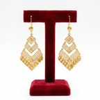 Layered Geometric Filigree Dangle Earrings
