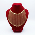 Royal Golden Waterfall Fringe Heart Choker