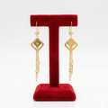 Geometric Diamond Tassel Drop Earrings
