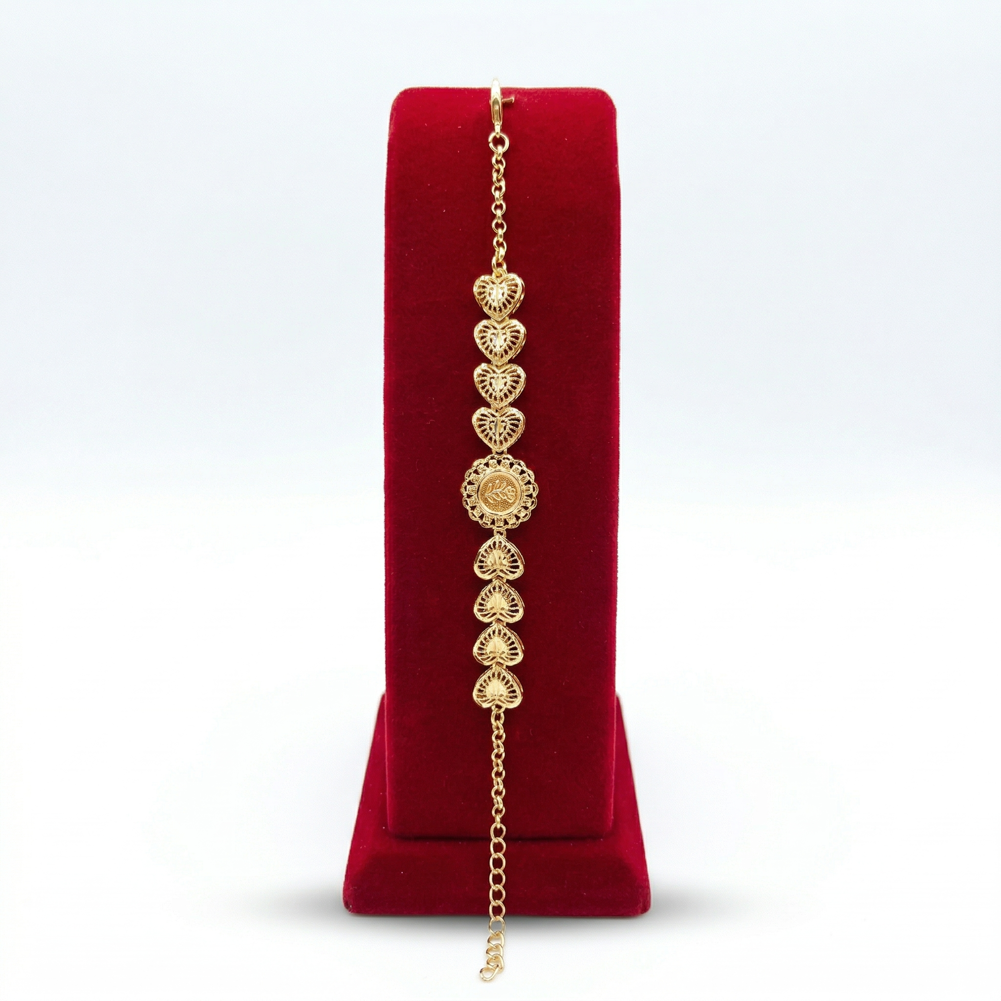 Romantic Floral Filigree Gold-Tone Bracelet