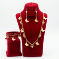 Golden Sparkle Butterfly & Bead 3-Piece Jewelry Set