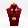 Royal Layered Floral Mandala 3-Piece Set (Gold Tone)