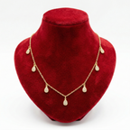 Sparkling Pave Teardrop Charm Necklace