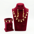 Golden Sunburst Hexagon Charm 3-Piece Jewelry Set