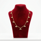 Sparkling Crystal Bow Charm Necklace