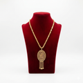 Royal Oval Rose Scroll Filigree Long Necklace