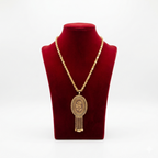 Royal Oval Rose Scroll Filigree Long Necklace