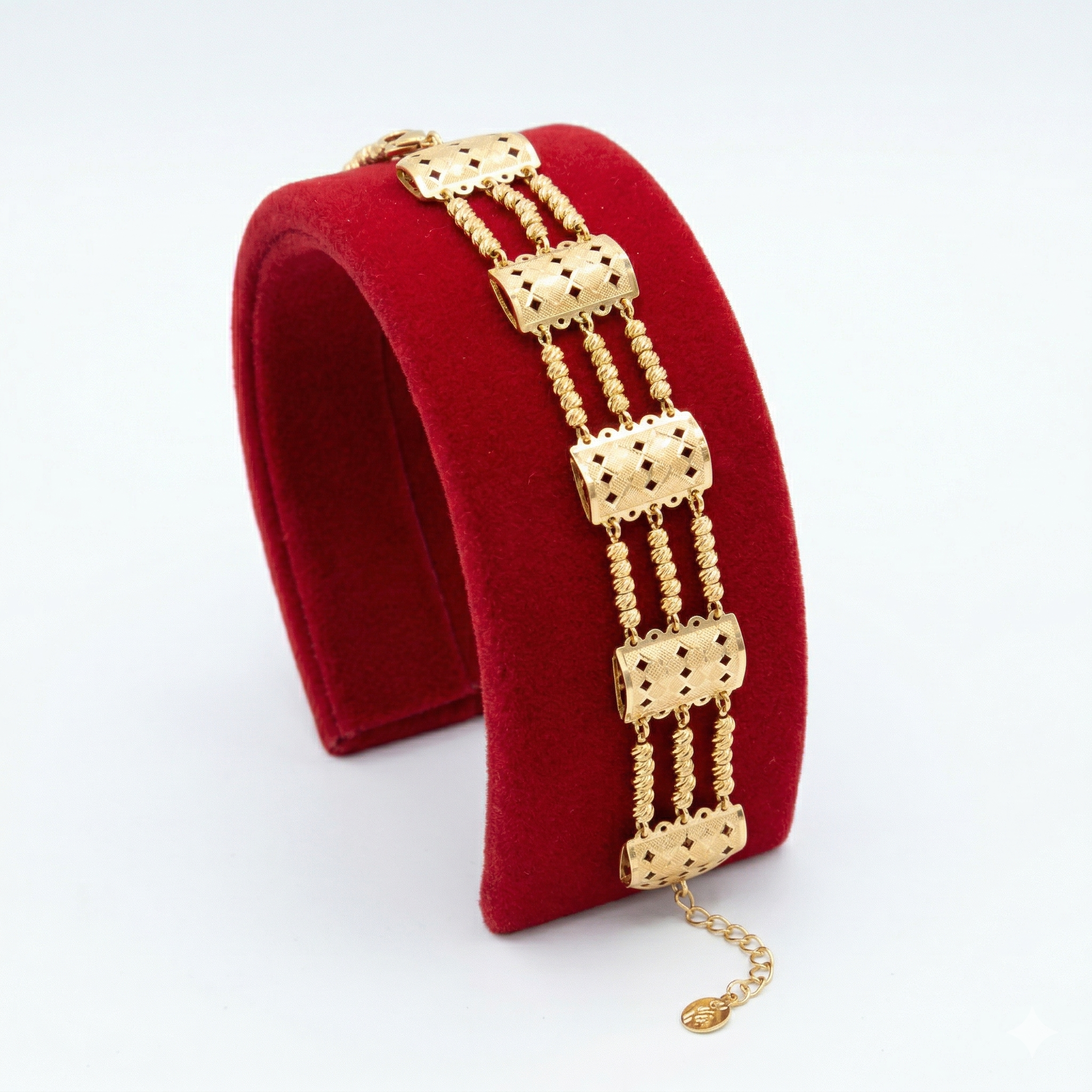 Geometric Multi-Strand Gold-Tone Bracelet