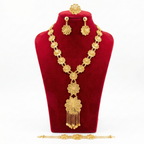 Royal Golden Floral Waterfall Tassel 4-Piece Set