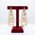 Multi-Tiered Floral Chandelier Statement Earrings