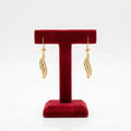 Golden Filigree Leaf Drop Earrings