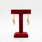 Golden Filigree Leaf Drop Earrings