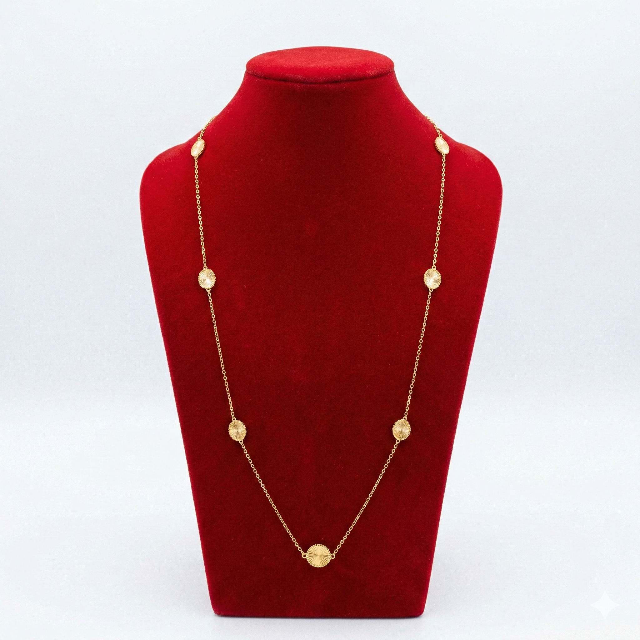 Geometric Hexagon Gold-Tone Long Station Necklace