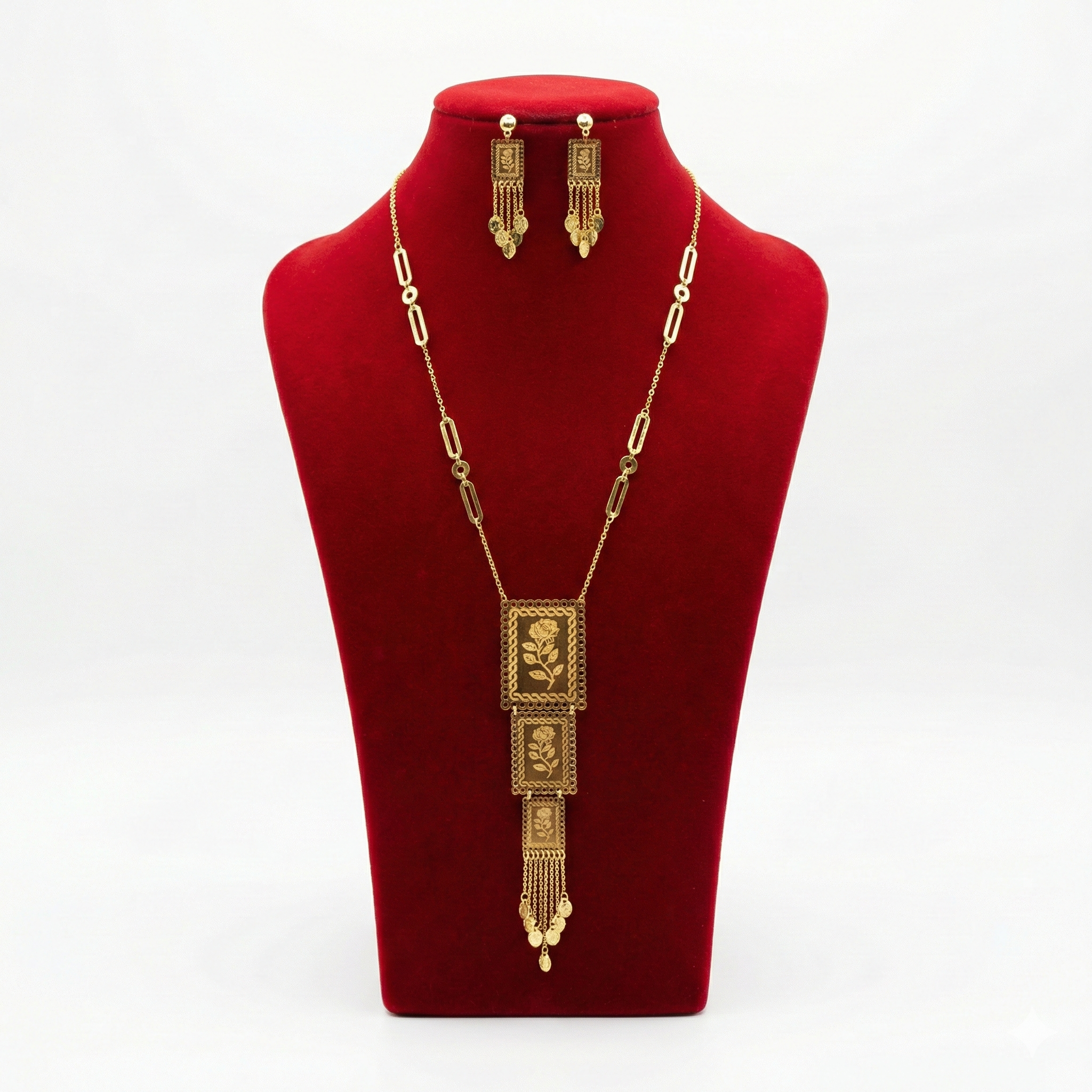 Royal Vintage Rose Triple-Tier Tassel Set
