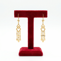 Interlocking Geometric Diamond Dangle Earrings