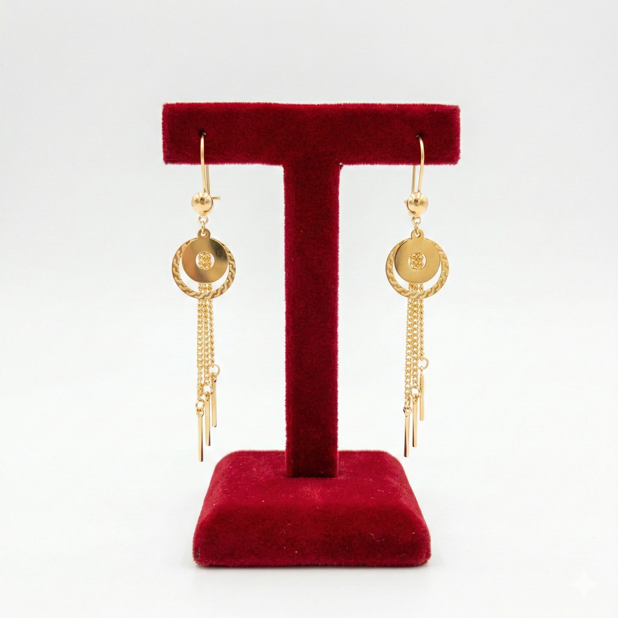 Disc Tassel Drop Earrings
