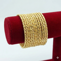 Twisted Rope Texture Gold Bangle