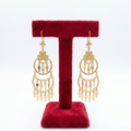 Tiered Crescent Floral Chandelier Earrings