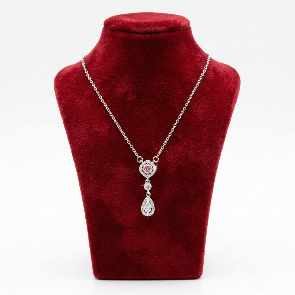 Pink Radiance Teardrop Necklace