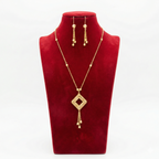 Royal Golden Geometric Diamond Tassel Set