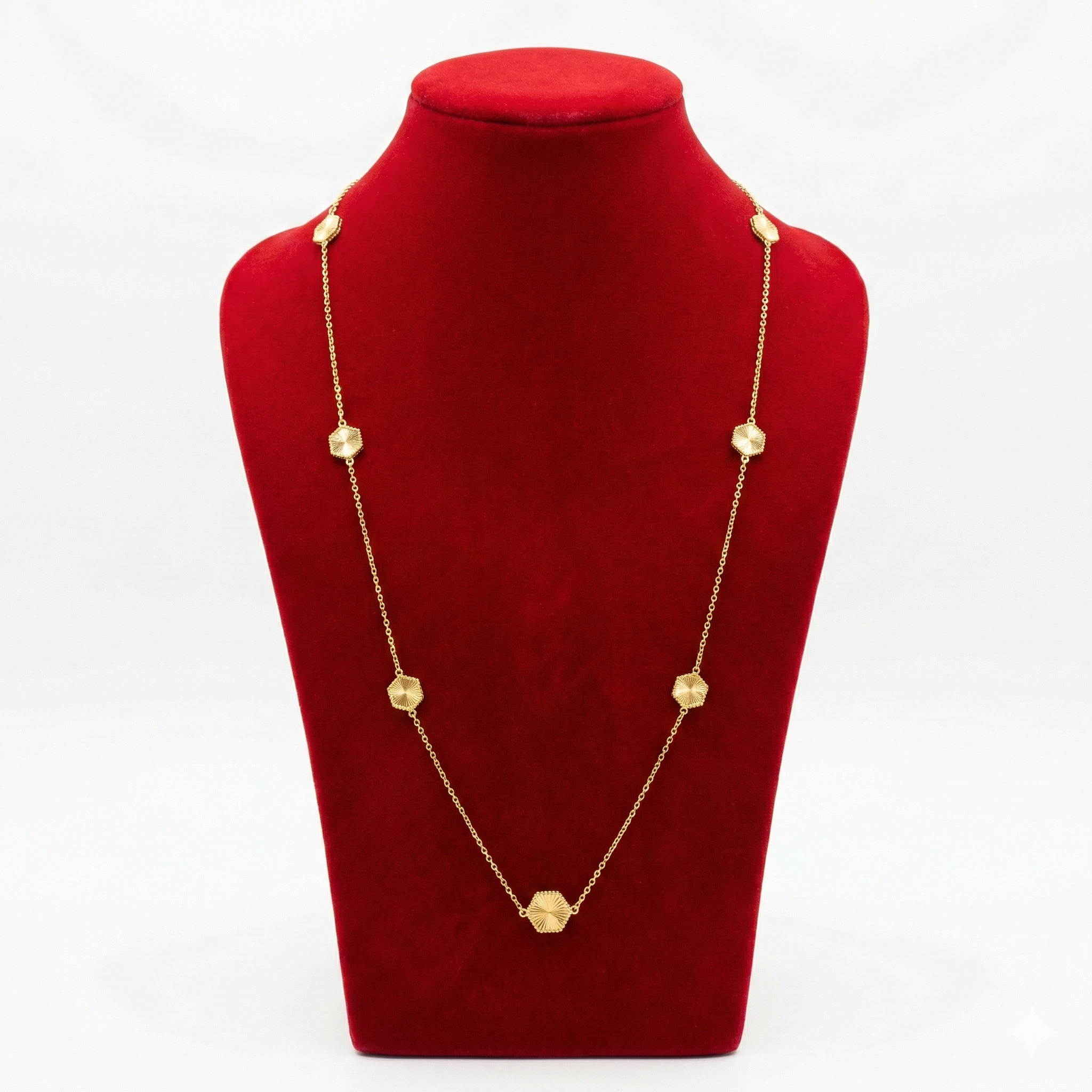 Geometric Sunburst Gold-Tone Long Necklace
