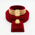 Royal Quadruple-Row Rose Bracelet & Ring Set
