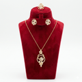 Royal Zircon Crystal Interlocking Loop 3-Piece Jewelry Set