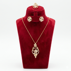 Royal Zircon Crystal Interlocking Loop 3-Piece Jewelry Set