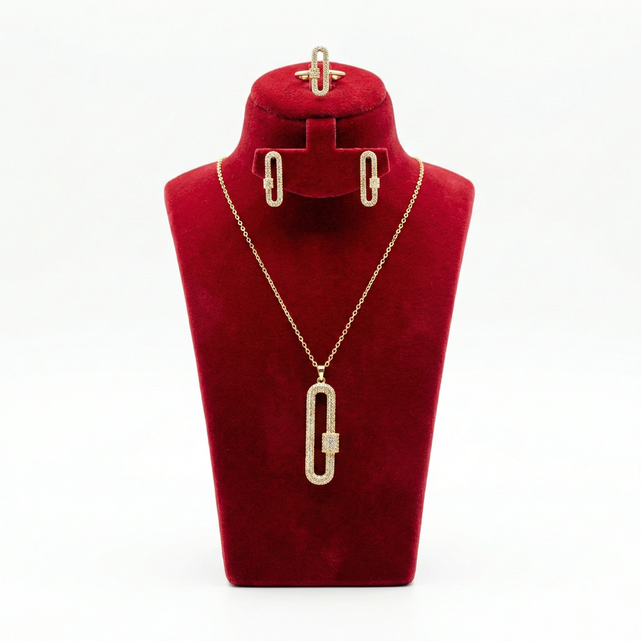 Royal Zircon Crystal Link 3-Piece Jewelry Set