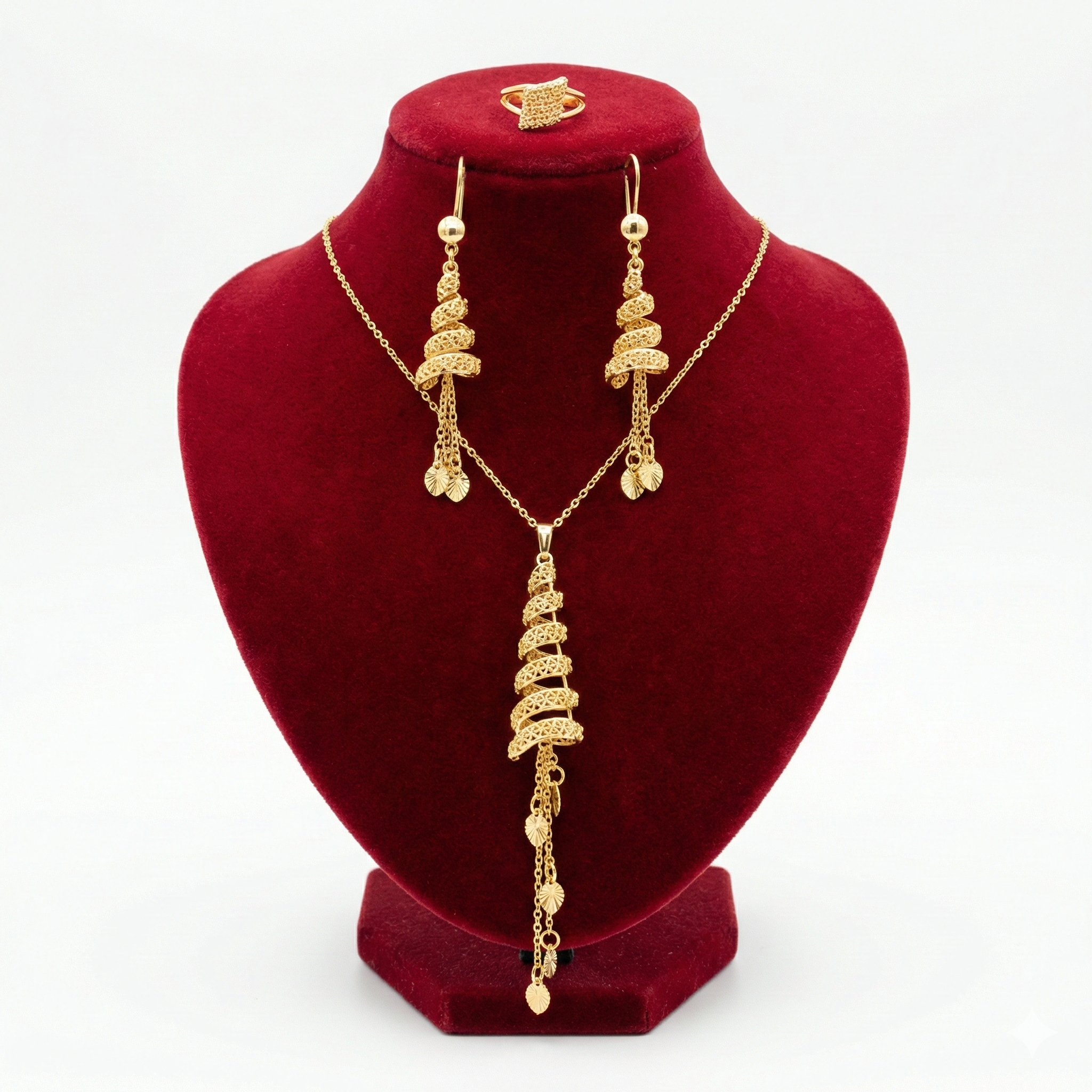 Royal Golden Spiral Filigree Tassel 3-Piece Set