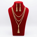 Royal Golden Layered Beaded Tassel 2-Piece Set