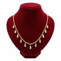Emerald-Cut Solitaire Crystal Drop Necklace (Gold Curb Chain)