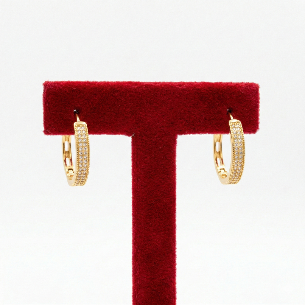 Sparkling Pavé Wide Hoop Earrings