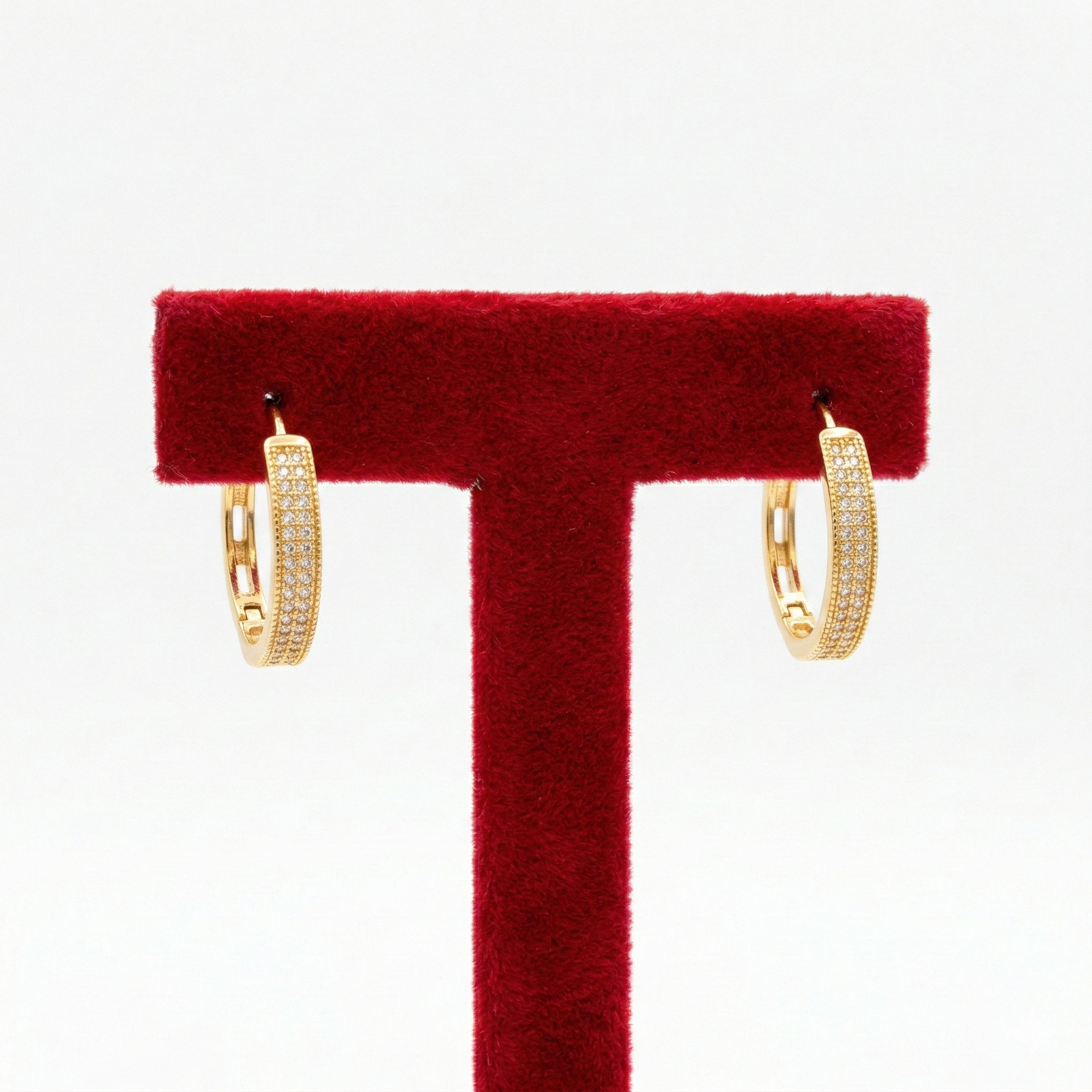 Sparkling Pavé Wide Hoop Earrings