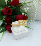 Elegant Twisted Cable Gold-Tone Cuff Bracelet