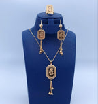 Vintage Rose Rectangular Tassel 3-Piece Set