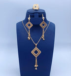 Geometric Open-Rhombus Tassel 3-Piece Set