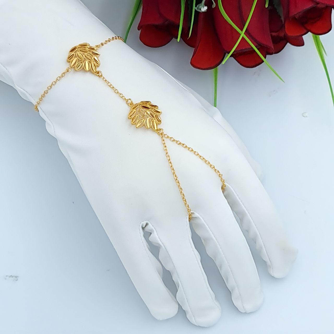 Double Golden Leaf Hand Chain