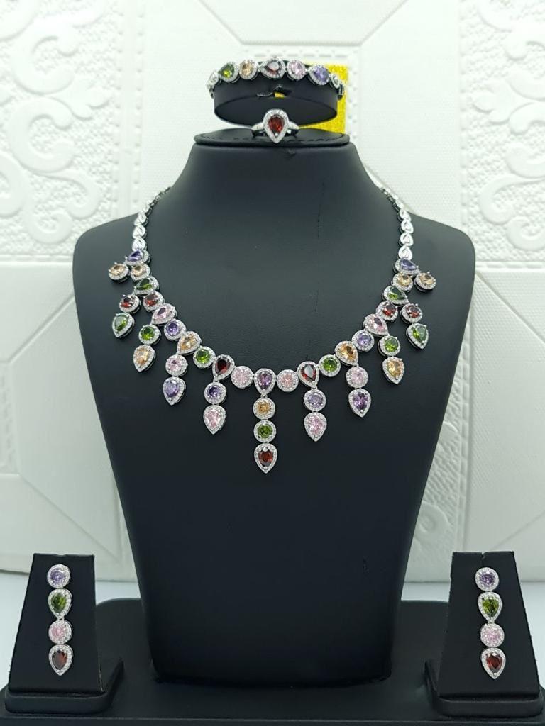 Royal Multicolor Zirconia Teardrop Set
